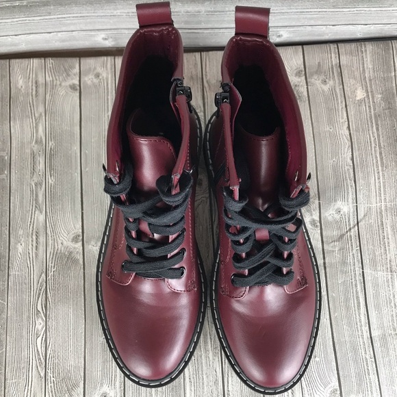 Madden Girl kicker burgundy combat boots size 6 - Picture 5 of 10